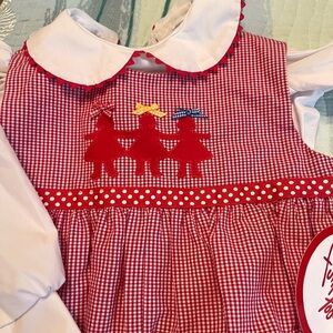 New Red Gingham Jumper with blouse 2